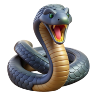 impressive memorable A hissing cobra snake, NO BACKGROUND with Transparent Background. png