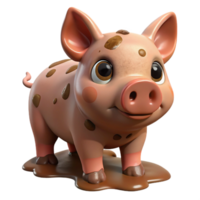 stunning dramatic classic A piglet with muddy snout, NO BACKGROUND with Transparent Background. artisan png