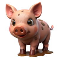 fascinating quintessential A piglet with muddy snout, NO BACKGROUND with Transparent Background. png