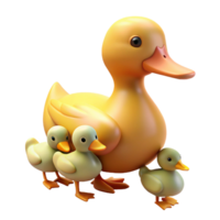 sought-after victorian A duck with ducklings, NO BACKGROUND with Transparent Background. sharp png