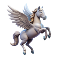 impressive calm rustic A winged horse Pegasus, rearing up. NO BACKGROUND with Transparent Background. 8K png