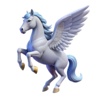exemplary elegant A winged horse Pegasus, rearing up. NO BACKGROUND with Transparent Background. original png