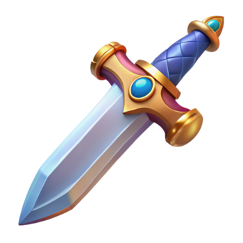 etéreo encantador uma solteiro, ornamentado punhal, com uma joalheiro punho. não fundo com transparente fundo. sem falhas png