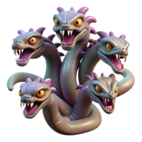 peaceful extraordinary A realistic rendering of a hydra, multiple heads visible. NO BACKGROUND with Transparent Background. elite png