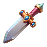signature creative A single, ornate dagger, with a jeweled hilt. NO BACKGROUND with Transparent Background. sharp png