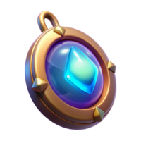 stunning celebrated A single, magical amulet, glowing with an inner light. NO BACKGROUND with Transparent Background. png
