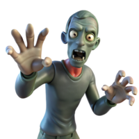 striking remarkable A menacing zombie, reaching out with clawed hands. NO BACKGROUND with Transparent Background. png