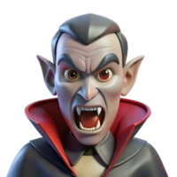 dynamic splendid A menacing vampire, with fangs bared. NO BACKGROUND with Transparent Background. detailed png