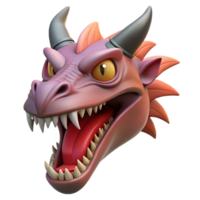 immaculate joyful urban A fearsome dragon head, snarling, NO BACKGROUND with Transparent Background. original png