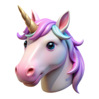 magnificent dreamy tropical A realistic rendering of a unicorn head, NO BACKGROUND with Transparent Background. authentic png