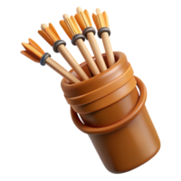 spectacular nostalgic coastal A detailed drawing of a quiver full of arrows, NO BACKGROUND with Transparent Background. original png