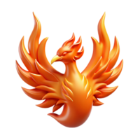 iconic retro A stylized phoenix engulfed in flames, NO BACKGROUND with Transparent Background. luxury png