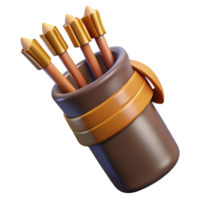 glorious minimalist A detailed drawing of a quiver full of arrows, NO BACKGROUND with Transparent Background. original png