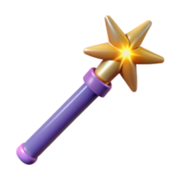 gorgeous creative A single, sparkling magic wand, NO BACKGROUND with Transparent Background. crisp png