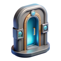 elegant signature Spaceship door, futuristic design, airtight seal. NO BACKGROUND with Transparent Background. png