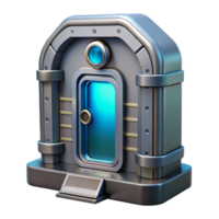 stunning memorable Spaceship door, futuristic design, airtight seal. NO BACKGROUND with Transparent Background. png