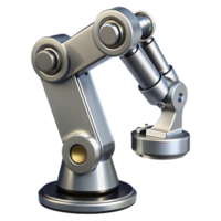 intense gorgeous Advanced robotic arm, chrome finish, multiple joints, precise grip. NO BACKGROUND with Transparent Background. original png
