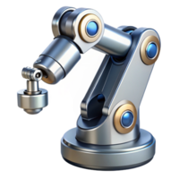 magnificent timeless Advanced robotic arm, chrome finish, multiple joints, precise grip. NO BACKGROUND with Transparent Background. png