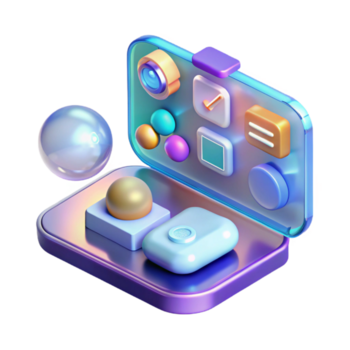 gorgeous organic Holographic interface, digital display, interactive icons, user friendly. NO BACKGROUND with Transparent Background. original png