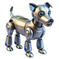 impressive memorable Robot dog, metallic, futuristic design, advanced AI, sensors. NO BACKGROUND with Transparent Background. png