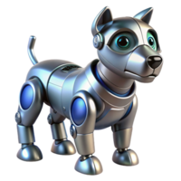 unparalleled futuristic Robot dog, metallic, futuristic design, advanced AI, sensors. NO BACKGROUND with Transparent Background. original png