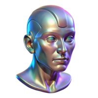 coveted victorian Holographic projection of a human head, detailed features, realistic. NO BACKGROUND with Transparent Background. luxury png