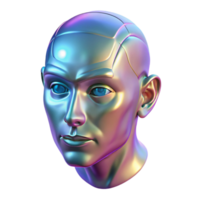 immaculate renaissance Holographic projection of a human head, detailed features, realistic. NO BACKGROUND with Transparent Background. genuine png