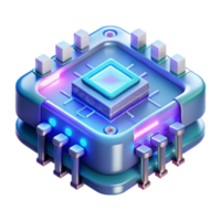 dazzling energetic rustic Futuristic data chip, glowing circuits, advanced technology, information storage. NO BACKGROUND with Transparent Background. high quality png