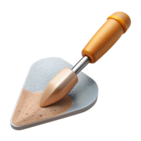 reflective vibrant Trowel with concrete residue NO BACKGROUND with Transparent Background. top-tier png