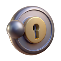 sought-after renaissance Doorknob with keyhole NO BACKGROUND with Transparent Background. 4K png