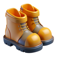 playful captivating Construction worker's boots NO BACKGROUND with Transparent Background. authentic png