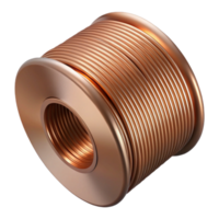 serene art deco Roll of copper wire NO BACKGROUND with Transparent Background. ultra HD png