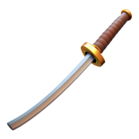 glorious traditional Samurai sword, katana, Japanese, NO BACKGROUND with Transparent Background. artisan png