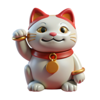 dramatic rustic Maneki-neko, Japanese beckoning cat, good luck, NO BACKGROUND with Transparent Background. detailed png