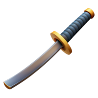 harmonious magnificent Samurai sword, katana, Japanese, NO BACKGROUND with Transparent Background. 8K png