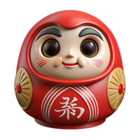 melancholic pristine Daruma doll, Japanese, wish-making, NO BACKGROUND with Transparent Background. detailed png