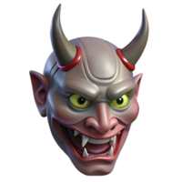 dynamic elegant Hannya mask, Japanese Noh theatre, demon, NO BACKGROUND with Transparent Background. refined png
