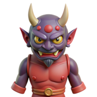 striking artistic Oni, Japanese demon, ogre, NO BACKGROUND with Transparent Background. genuine png