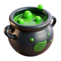 glorious coastal A bubbling cauldron filled with a mysterious green potion. NO BACKGROUND with Transparent Background. flawless png