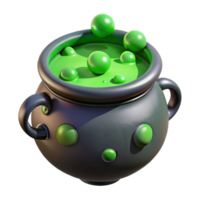 wonderful sought-after A bubbling cauldron filled with a mysterious green potion. NO BACKGROUND with Transparent Background. png