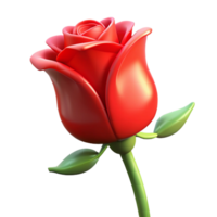 wonderful energetic minimalist Single red rose bud NO BACKGROUND with Transparent Background. artisan png