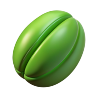 captivating impressionist Single green coffee bean NO BACKGROUND with Transparent Background. ultra HD png