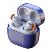 unparalleled victorian A pair of wireless earbuds, charging case open. NO BACKGROUND with Transparent Background. premium png