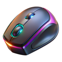 magnificent dynamic abstract A modern gaming mouse with RGB lighting. NO BACKGROUND with Transparent Background. precision png