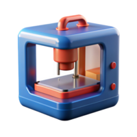 distinctive organic A 3D printer, nozzle visible. NO BACKGROUND with Transparent Background. professional png