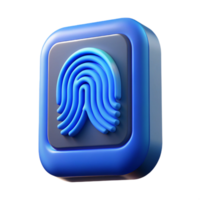 mysterious extraordinary A fingerprint scanner, illuminated blue. NO BACKGROUND with Transparent Background. high resolution png