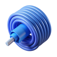 alluring playful nordic A roll of ethernet cable, blue. NO BACKGROUND with Transparent Background. authentic png