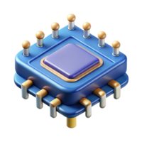 distinguished gothic A CPU, pins visible. NO BACKGROUND with Transparent Background. premium png