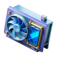 unforgettable baroque A graphics card, with cooling fan. NO BACKGROUND with Transparent Background. crisp png