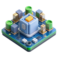 exceptional traditional A motherboard, with components attached. NO BACKGROUND with Transparent Background. studio quality png